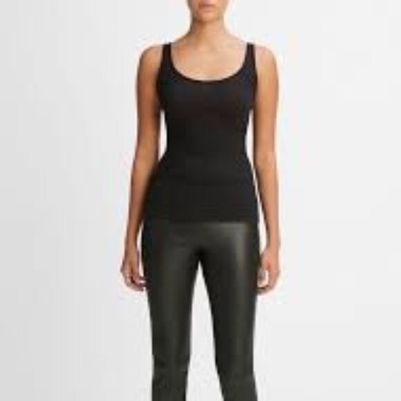 NWOT! Vince Black Ribbed Fitted Tank Top! - Picture 9 of 14